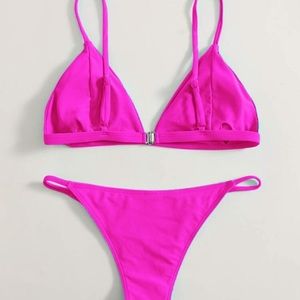 Pink triangle bikini